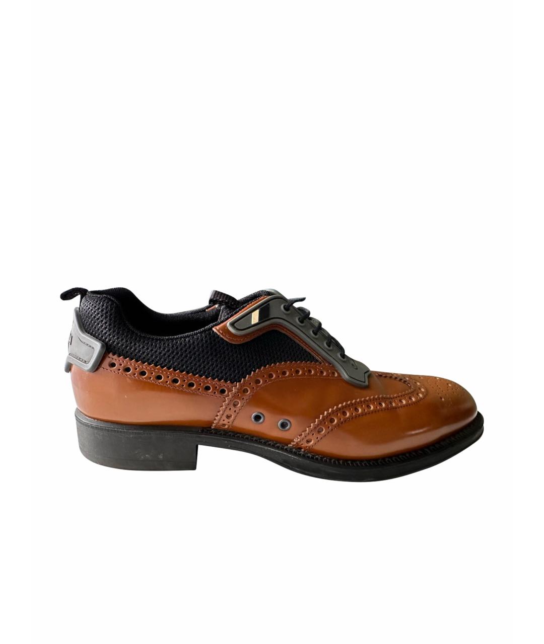 PRADA Коричневые туфли из лакированной кожи, фото 1