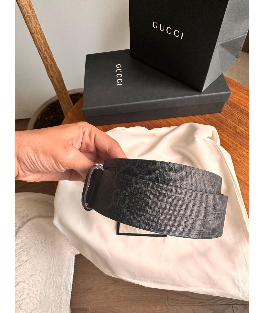 GUCCI Черный ремень, фото 2