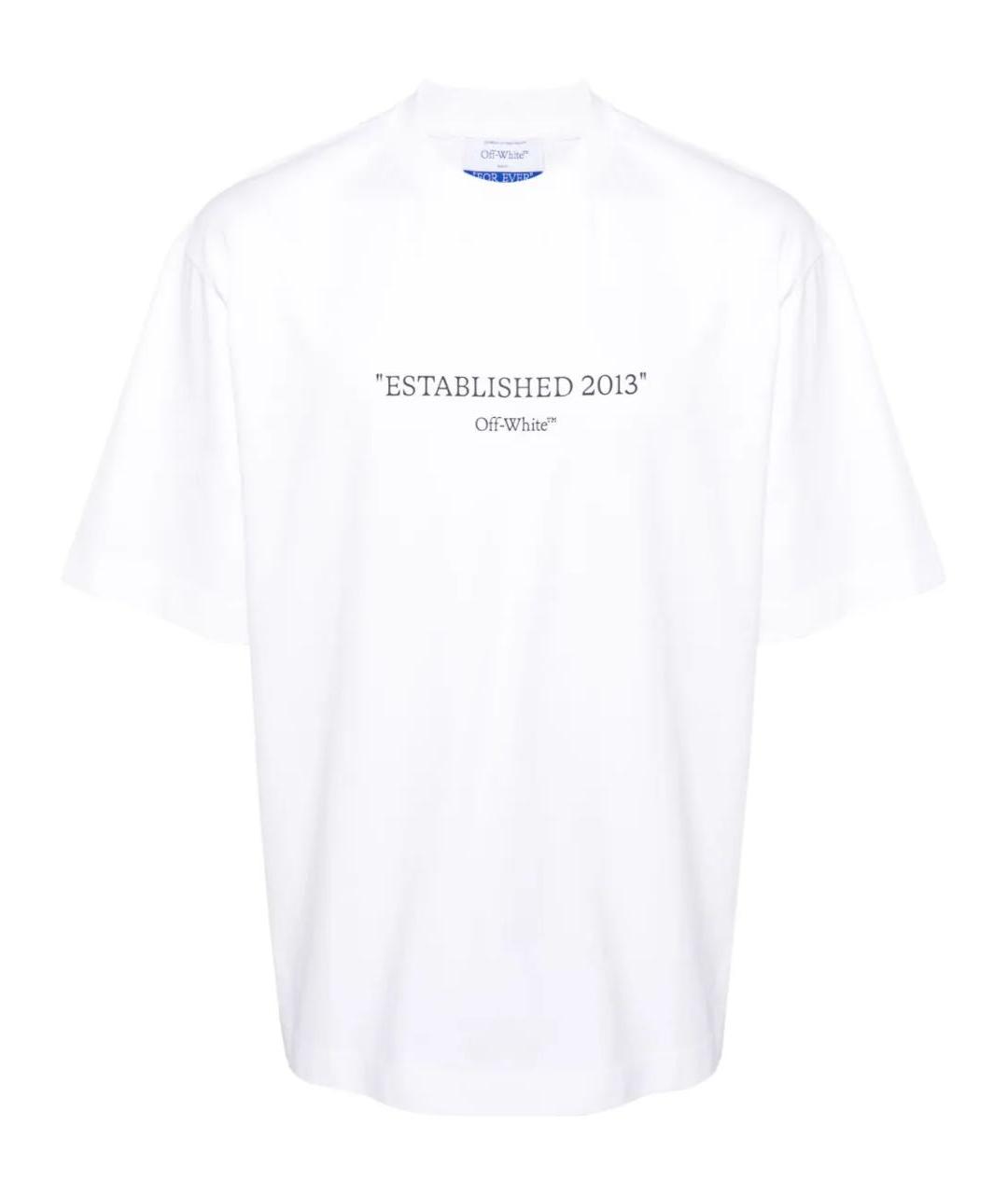 OFF-WHITE Белая хлопковая футболка, фото 1