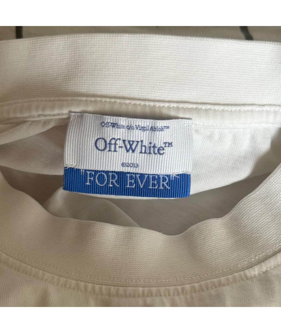 OFF-WHITE Белая хлопковая футболка, фото 5