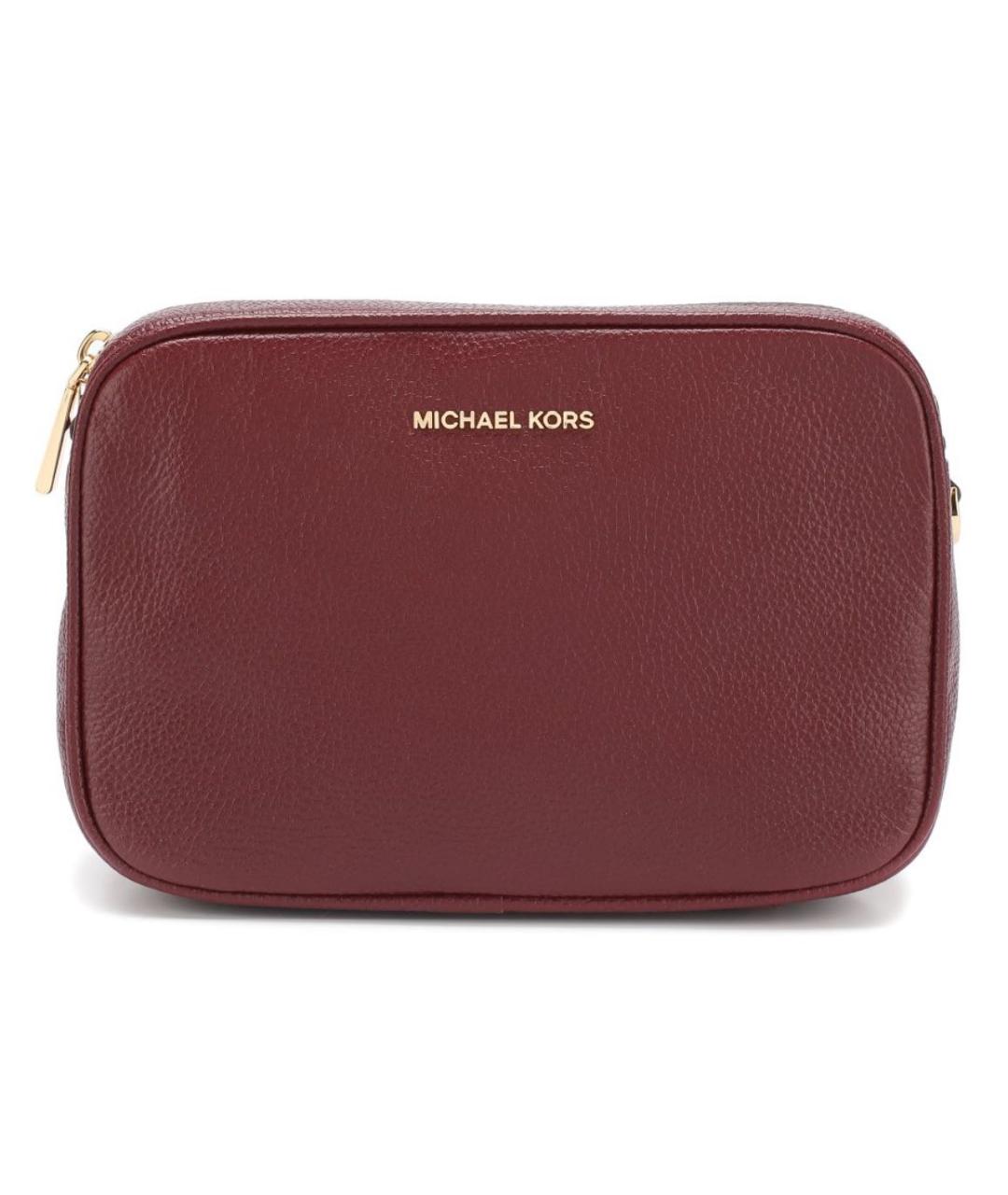 MICHAEL KORS Бордовая кожаная сумка через плечо, фото 2