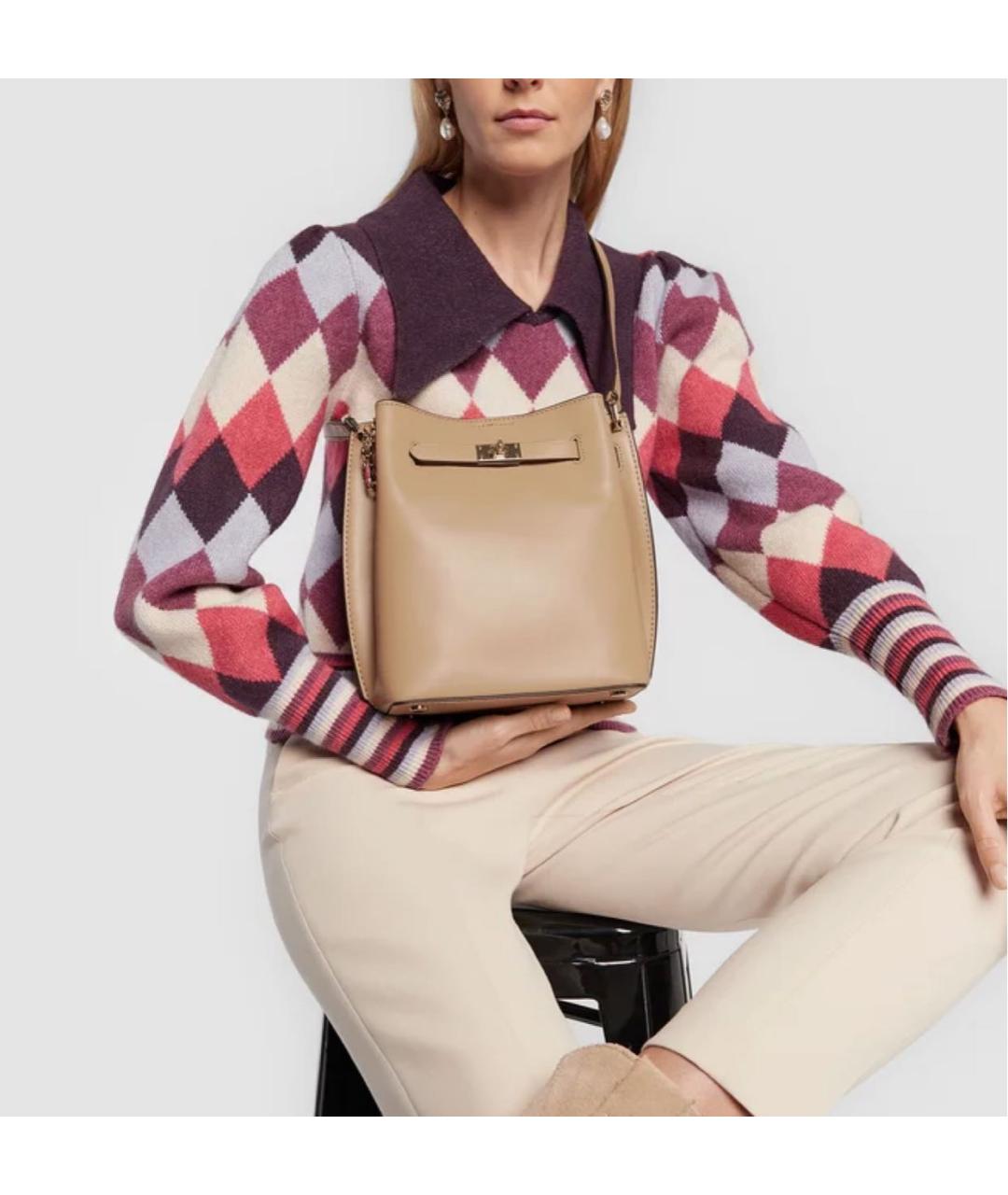 MICHAEL KORS Коричневая кожаная сумка через плечо, фото 6
