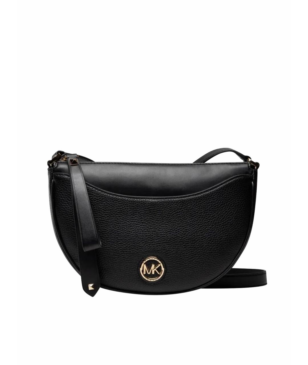 MICHAEL KORS Черная кожаная сумка через плечо, фото 1