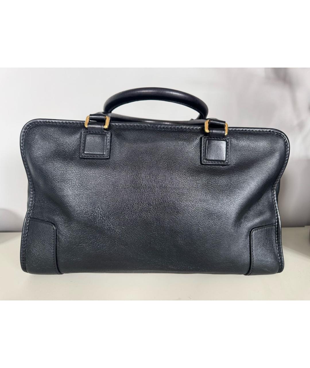LOEWE Черная кожаная сумка с короткими ручками, фото 3