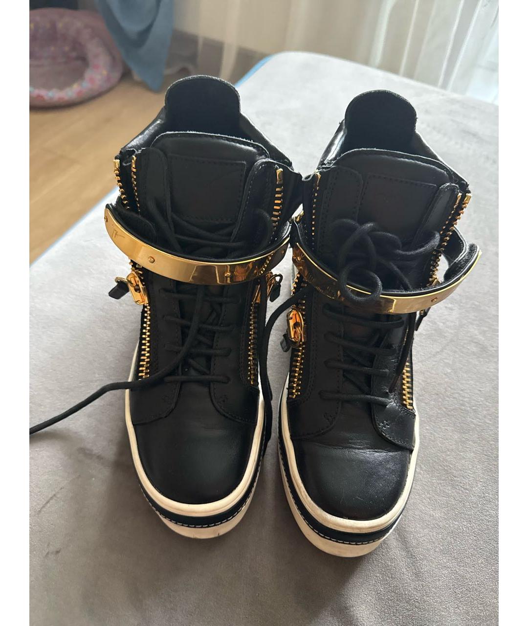 GIUSEPPE ZANOTTI DESIGN Черные кожаные ботинки, фото 3