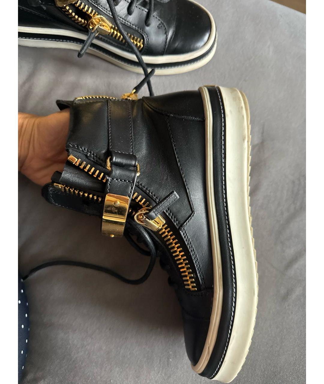 GIUSEPPE ZANOTTI DESIGN Черные кожаные ботинки, фото 9