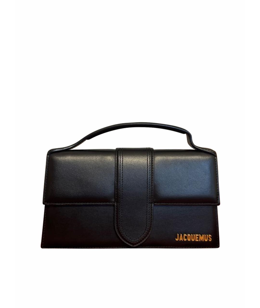 JACQUEMUS Черная сумка с короткими ручками из лакированной кожи, фото 1