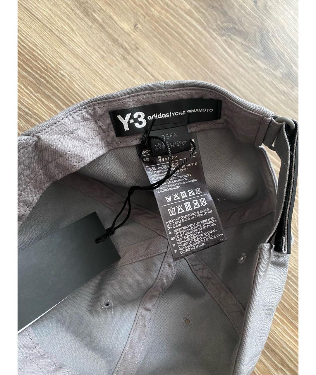 Y-3 Серая хлопковая кепка/бейсболка, фото 4