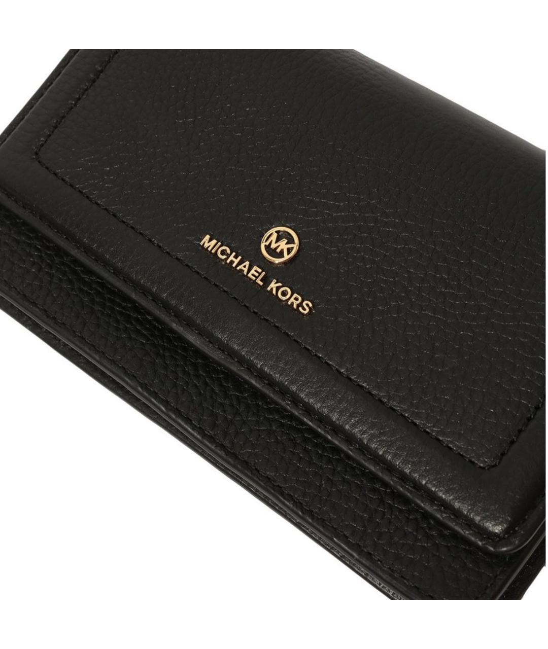 MICHAEL KORS Черная кожаная сумка через плечо, фото 2