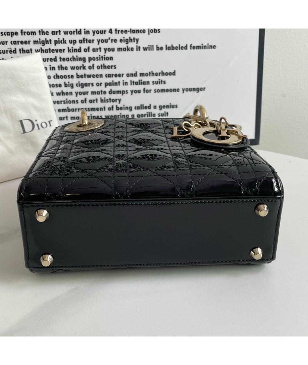 DIOR HOMME Черная сумка с короткими ручками из лакированной кожи, фото 4