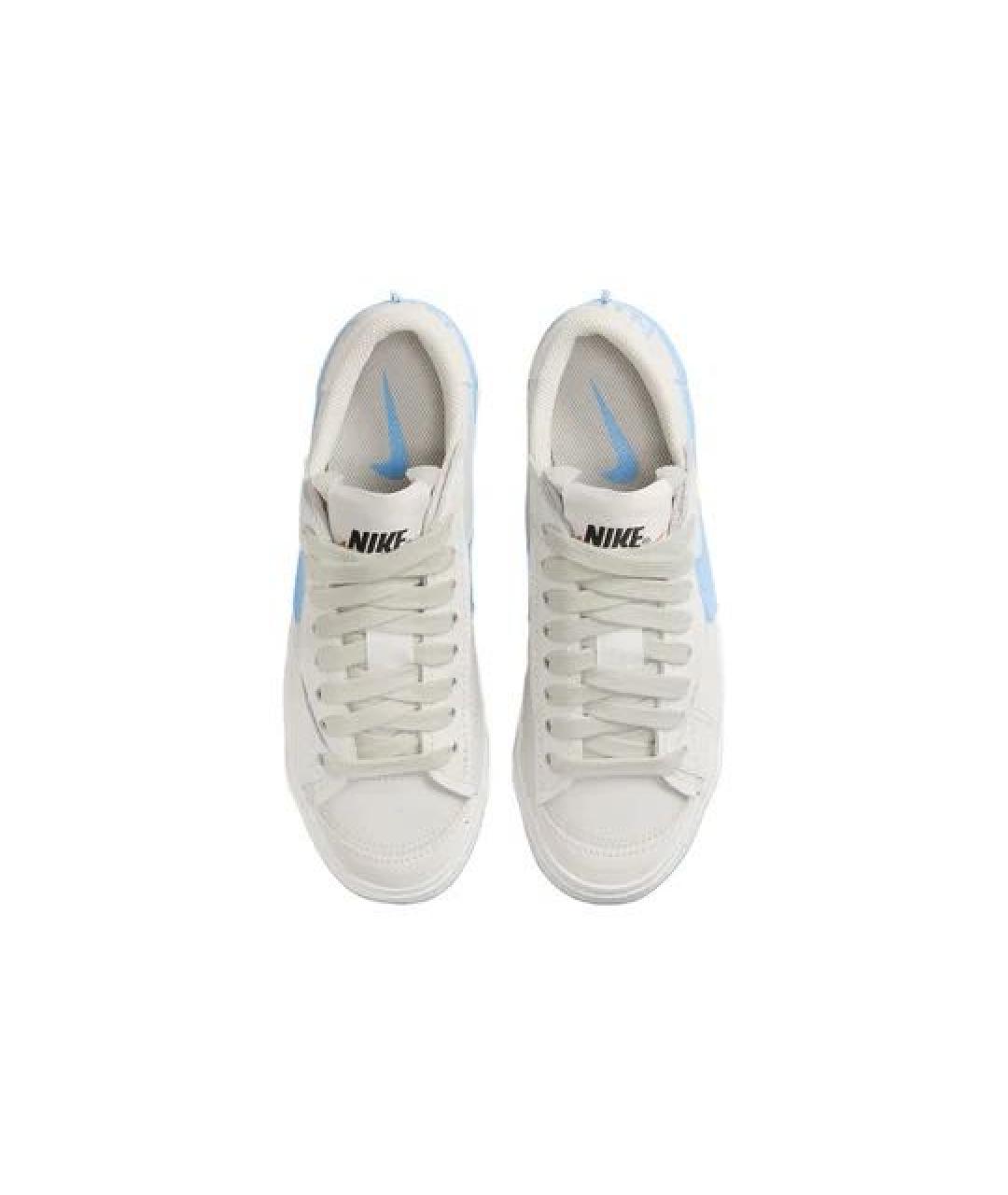 NIKE Бежевые кожаные кеды, фото 4