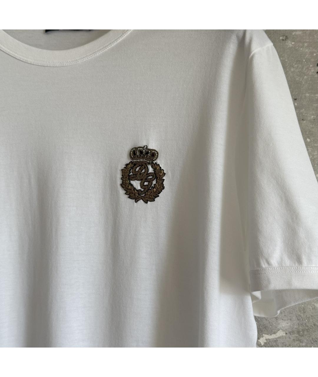 DOLCE&GABBANA Белая хлопковая футболка, фото 6
