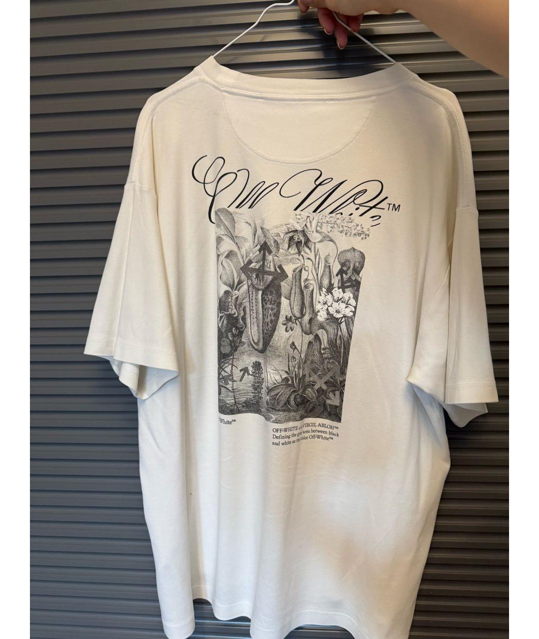 OFF-WHITE Белая хлопковая футболка, фото 2