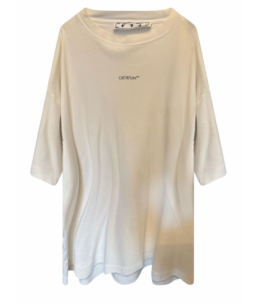 OFF-WHITE Белая хлопковая футболка, фото 1