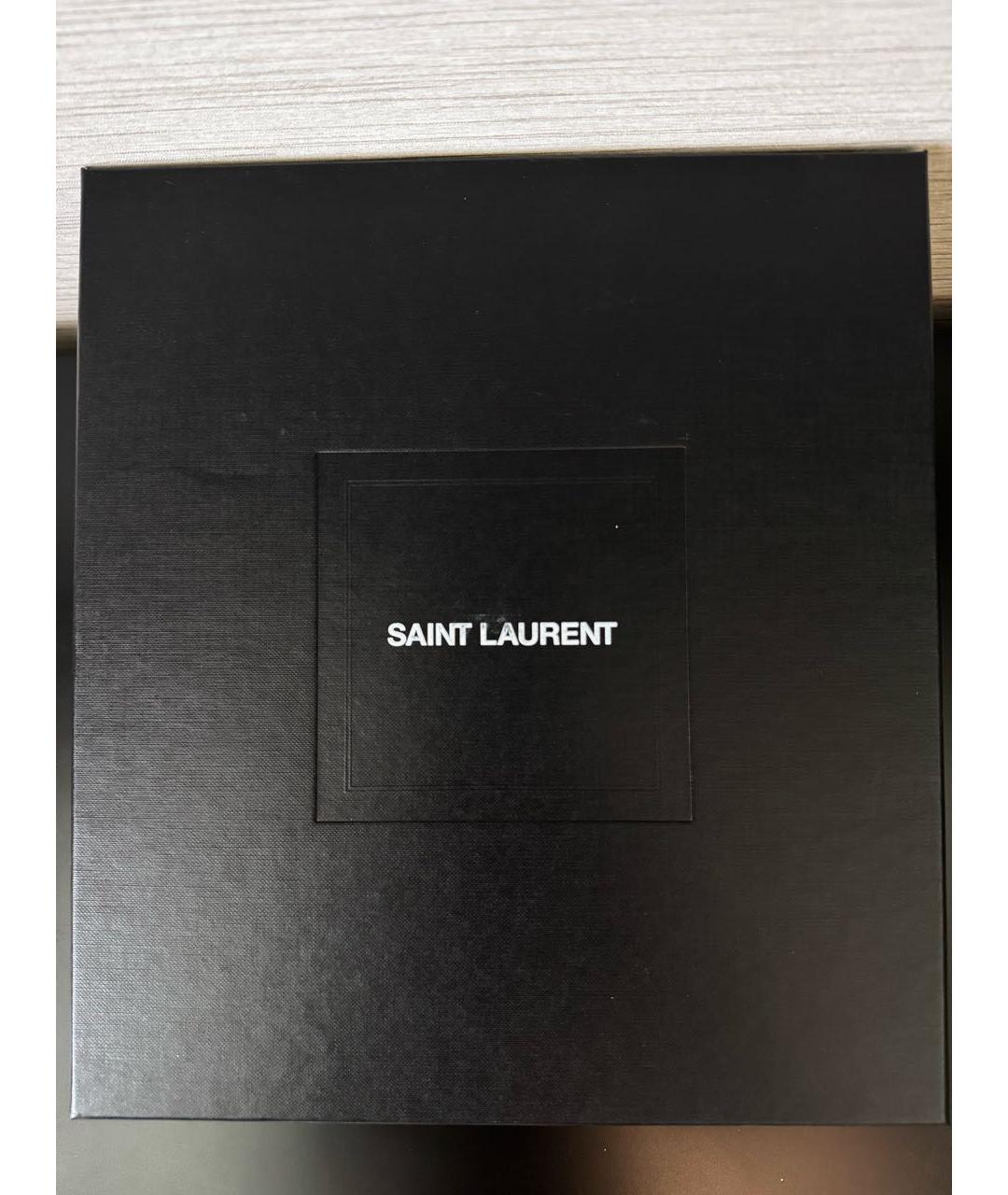 SAINT LAURENT Бежевые босоножки из лакированной кожи, фото 7