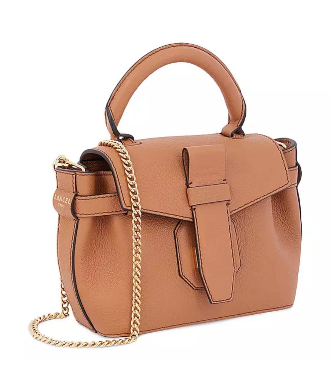 LANCEL Оранжевая кожаная сумка через плечо, фото 2