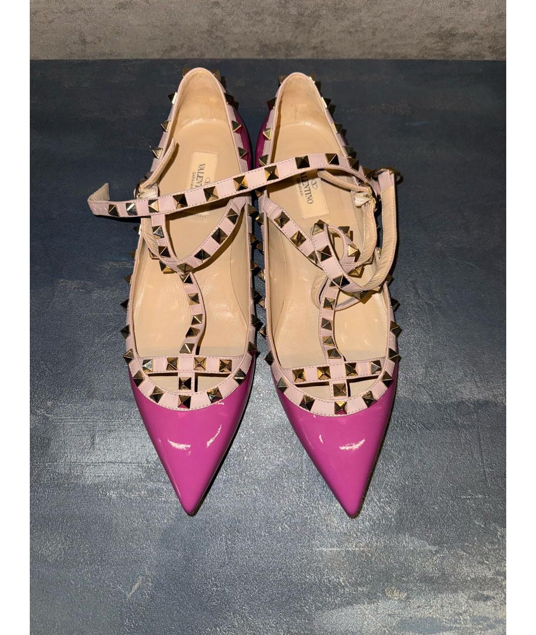 VALENTINO Розовые кожаные балетки, фото 2
