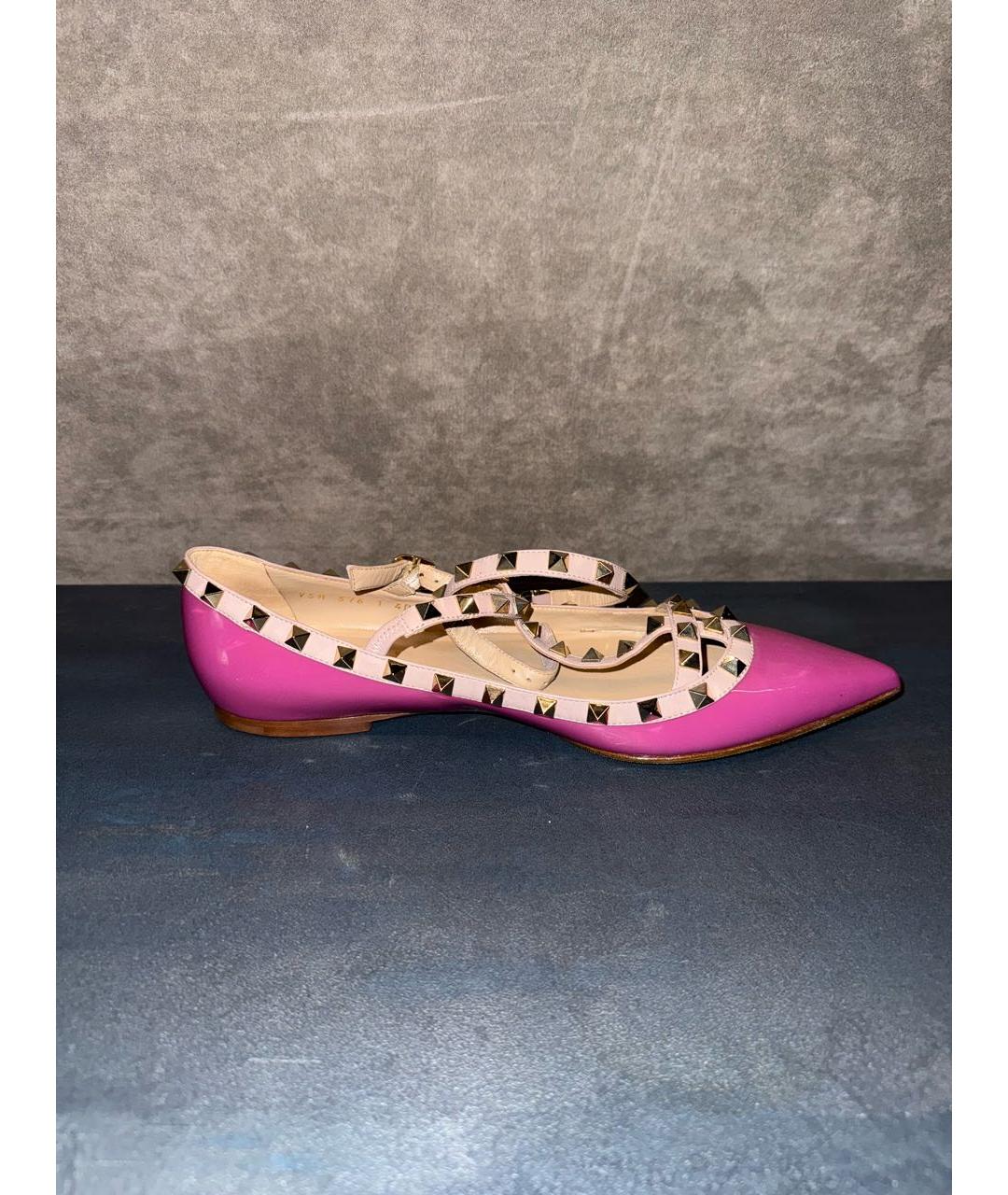 VALENTINO Розовые кожаные балетки, фото 5