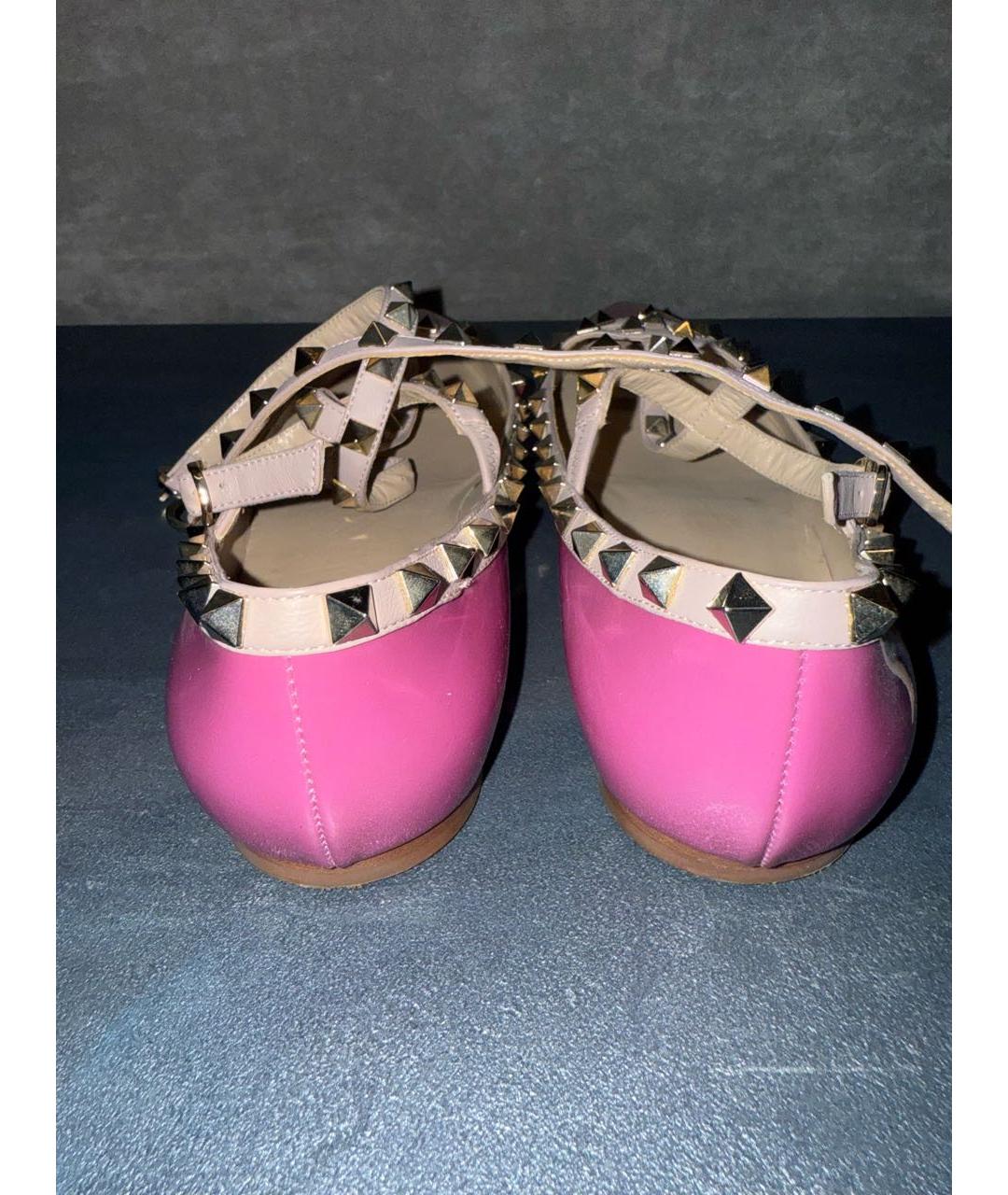 VALENTINO Розовые кожаные балетки, фото 4