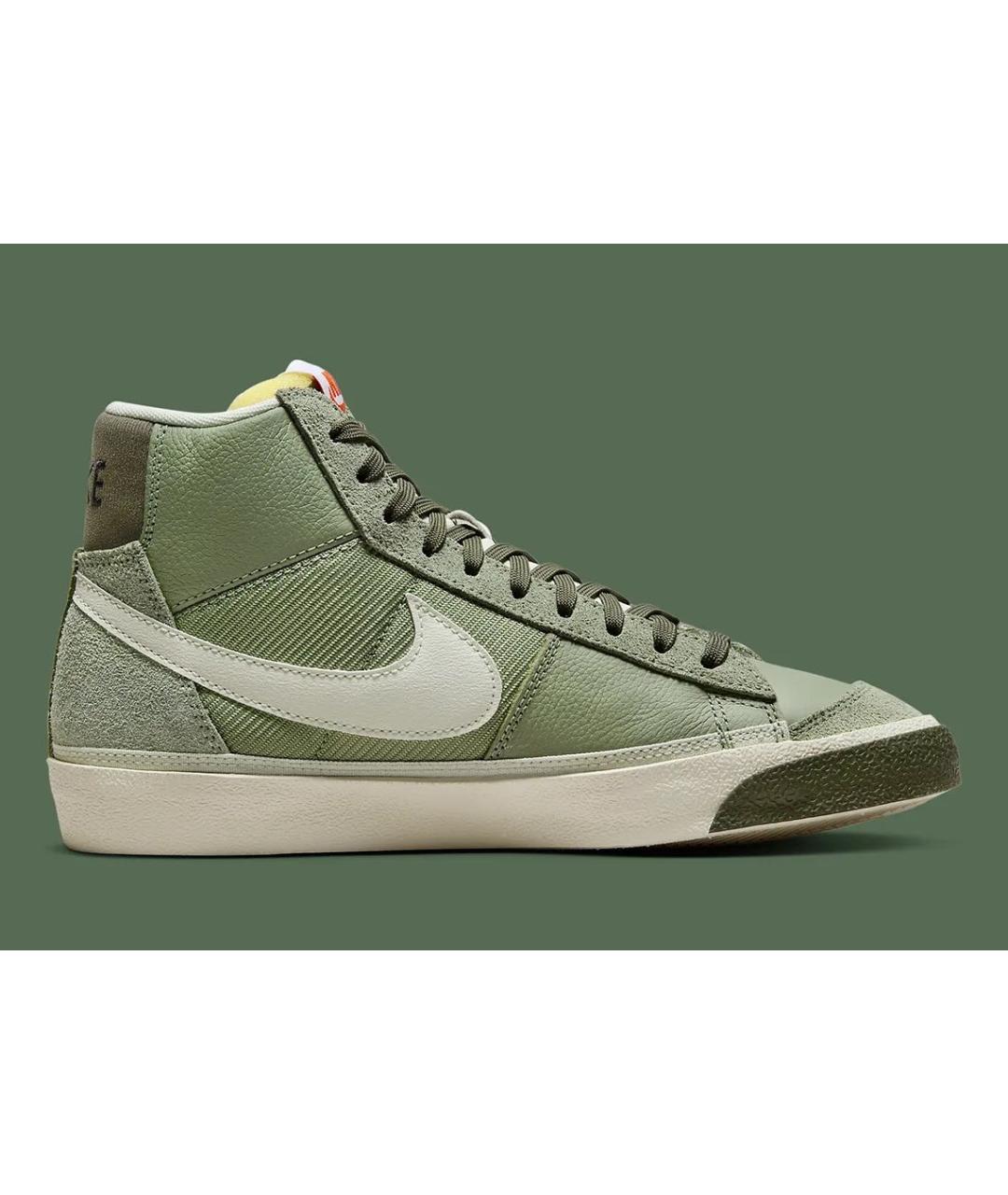 NIKE Зеленые кожаные высокие кроссовки / кеды, фото 9