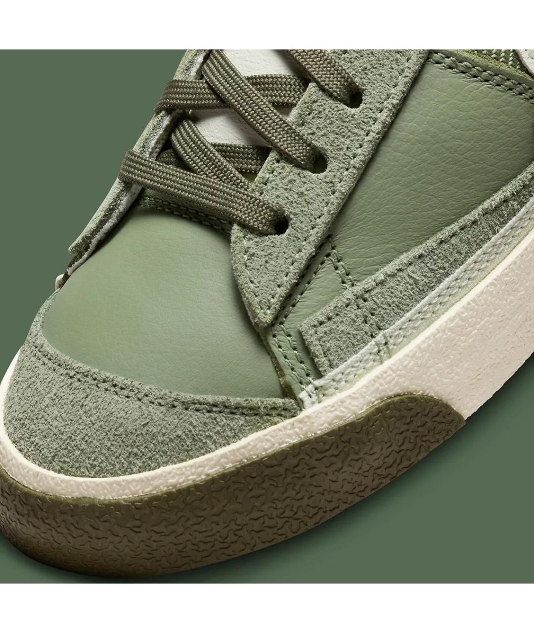 NIKE Зеленые кожаные высокие кроссовки / кеды, фото 7