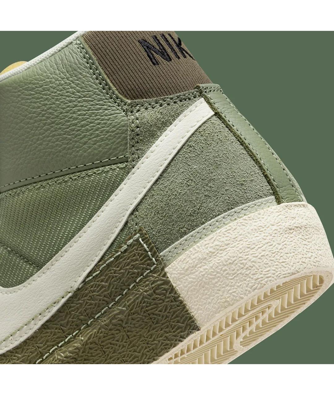 NIKE Зеленые кожаные высокие кроссовки / кеды, фото 8