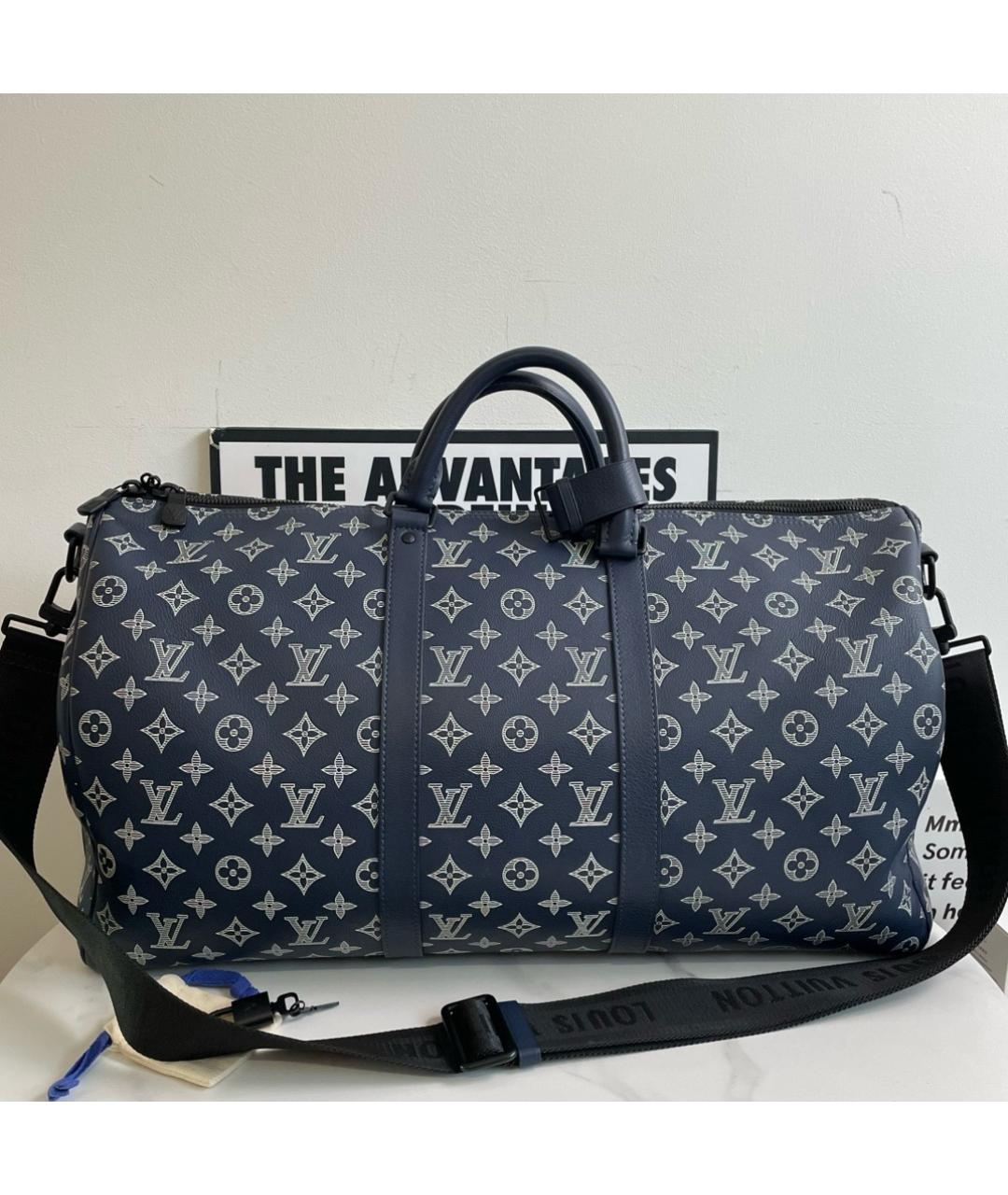 LOUIS VUITTON Темно-синяя дорожная/спортивная сумка из искусственной кожи, фото 8