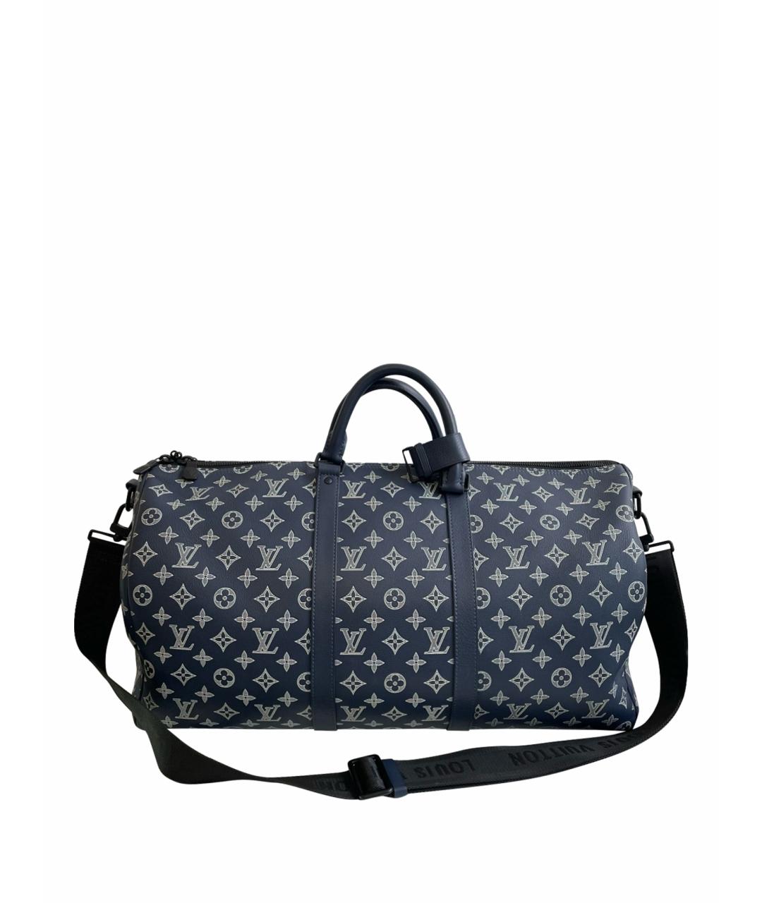 LOUIS VUITTON Темно-синяя дорожная/спортивная сумка из искусственной кожи, фото 1