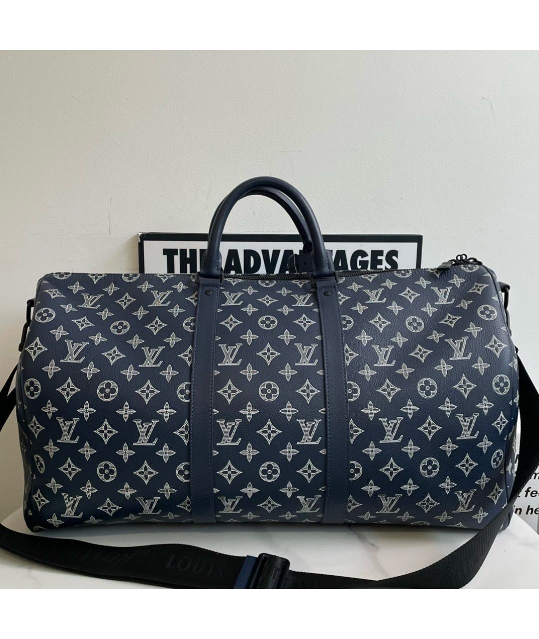 LOUIS VUITTON Темно-синяя дорожная/спортивная сумка из искусственной кожи, фото 3