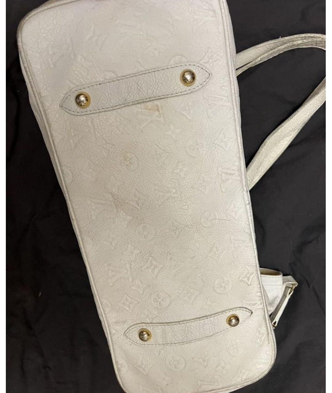 LOUIS VUITTON Белая кожаная сумка тоут, фото 3