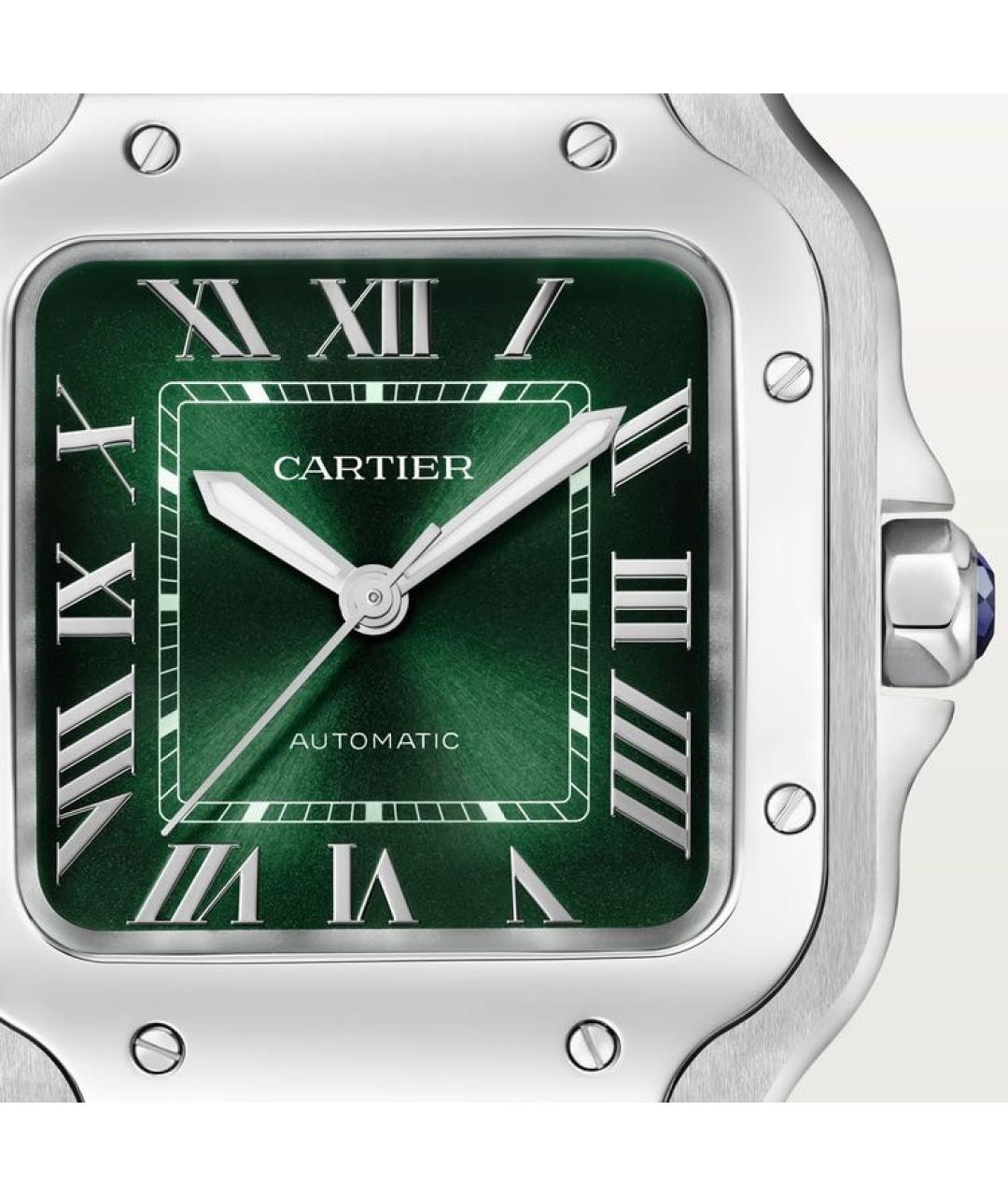 CARTIER Зеленые стальные часы, фото 6
