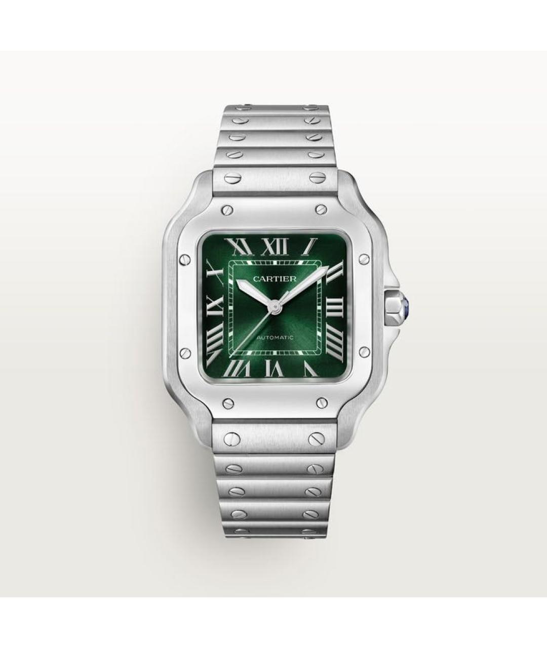 CARTIER Зеленые стальные часы, фото 8