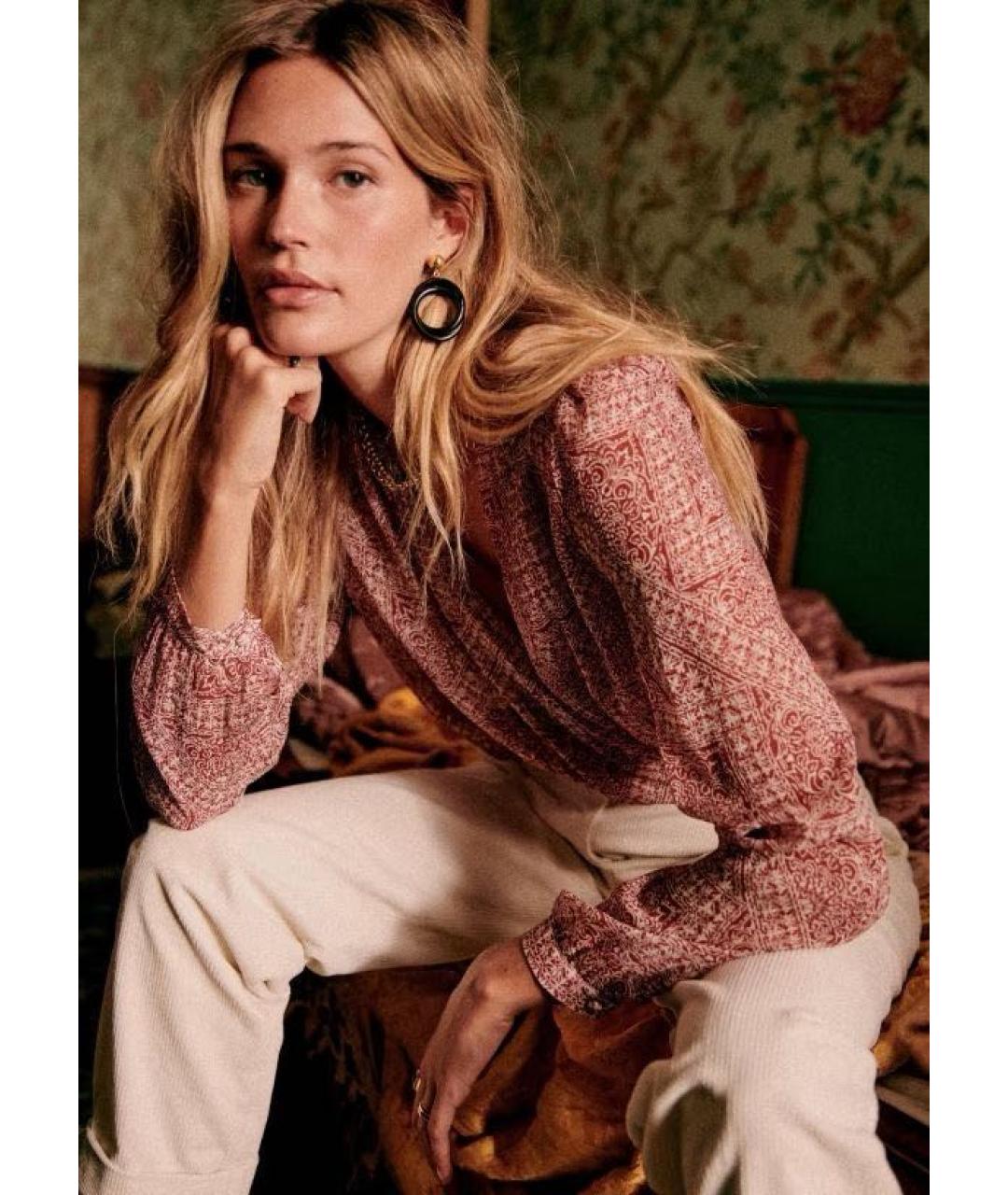 Sezane Бордовая вискозная блузы, фото 8