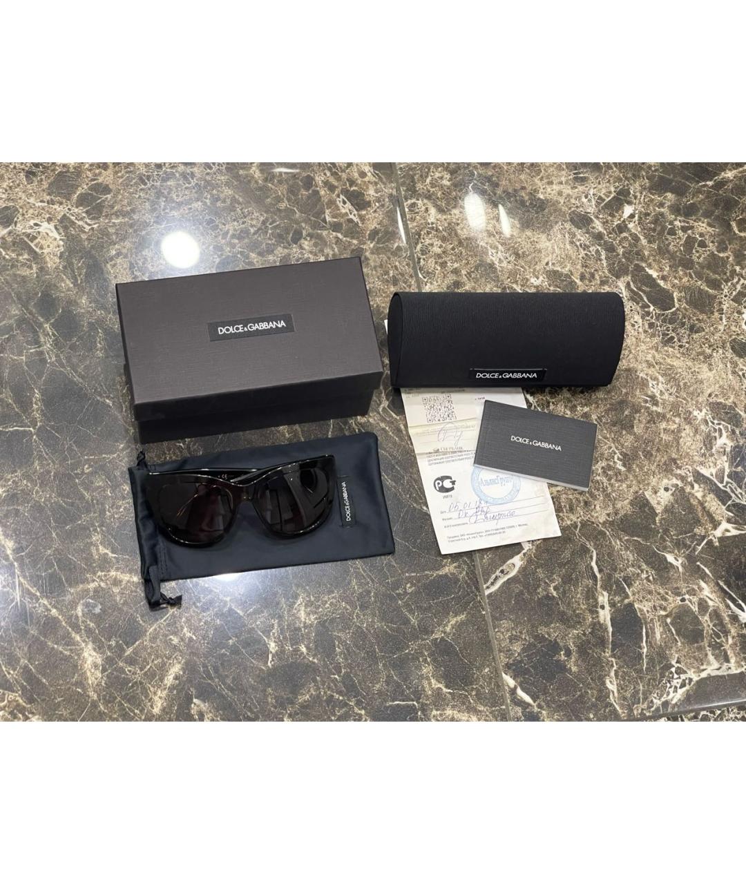 DOLCE&GABBANA Коричневые пластиковые солнцезащитные очки, фото 4