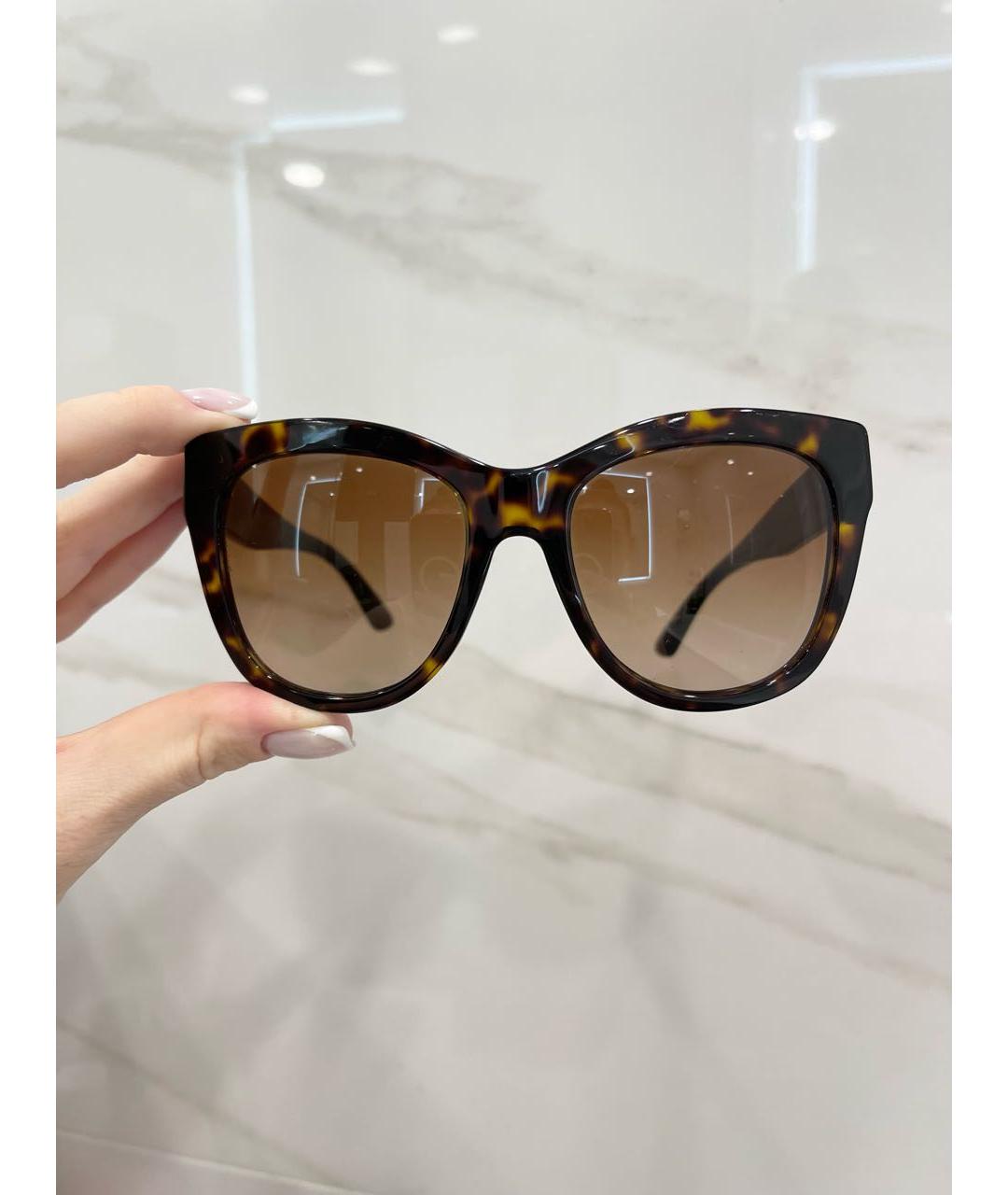 DOLCE&GABBANA Коричневые пластиковые солнцезащитные очки, фото 9