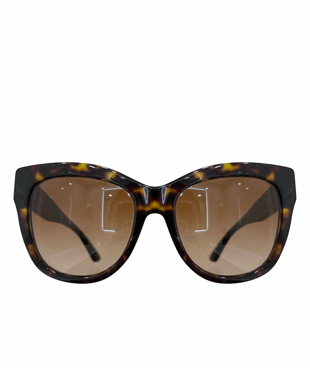 DOLCE&GABBANA Коричневые пластиковые солнцезащитные очки, фото 1