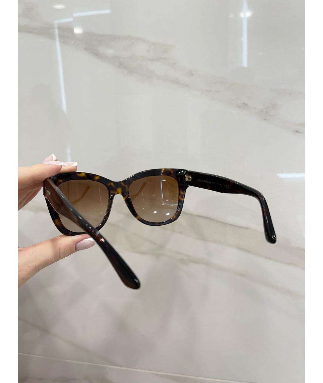 DOLCE&GABBANA Коричневые пластиковые солнцезащитные очки, фото 7