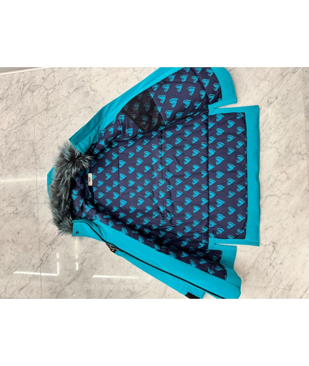 FENDI Бирюзовая полиамидовая куртка, фото 2