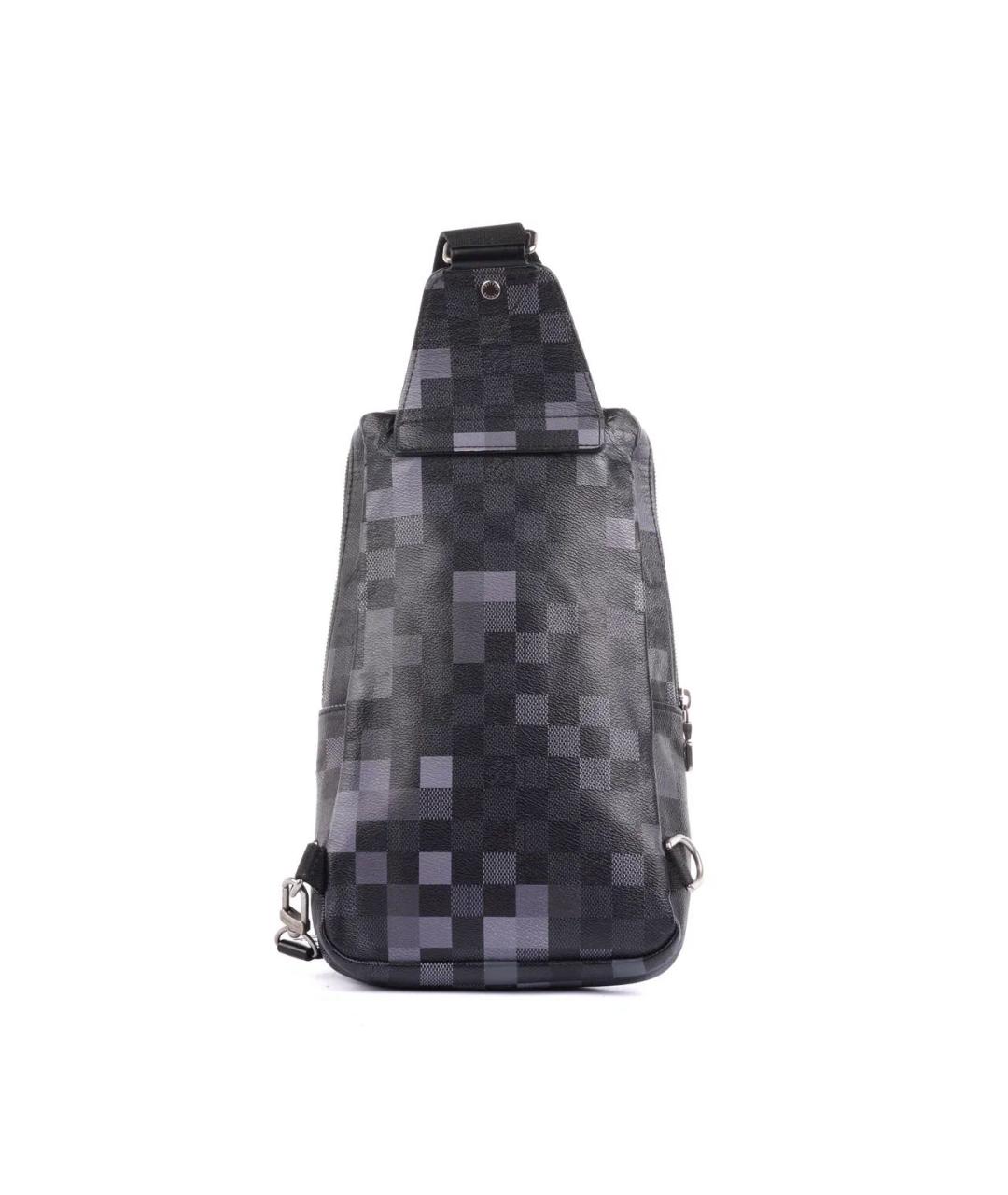 LOUIS VUITTON Антрацитовая кожаная сумка на плечо, фото 2