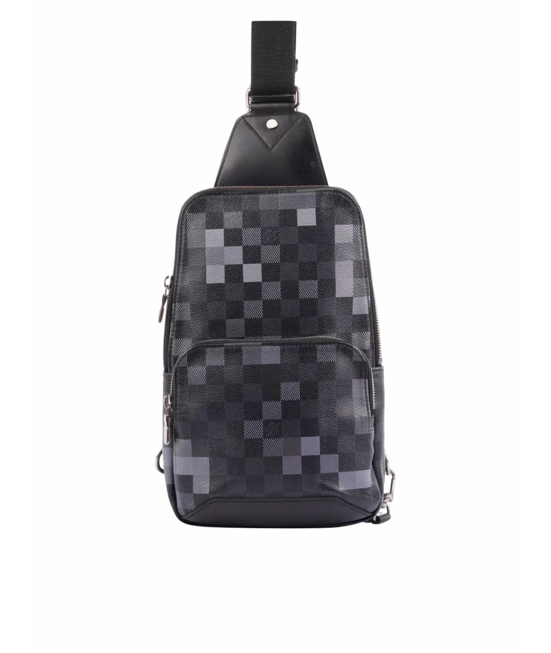 LOUIS VUITTON Антрацитовая кожаная сумка на плечо, фото 1