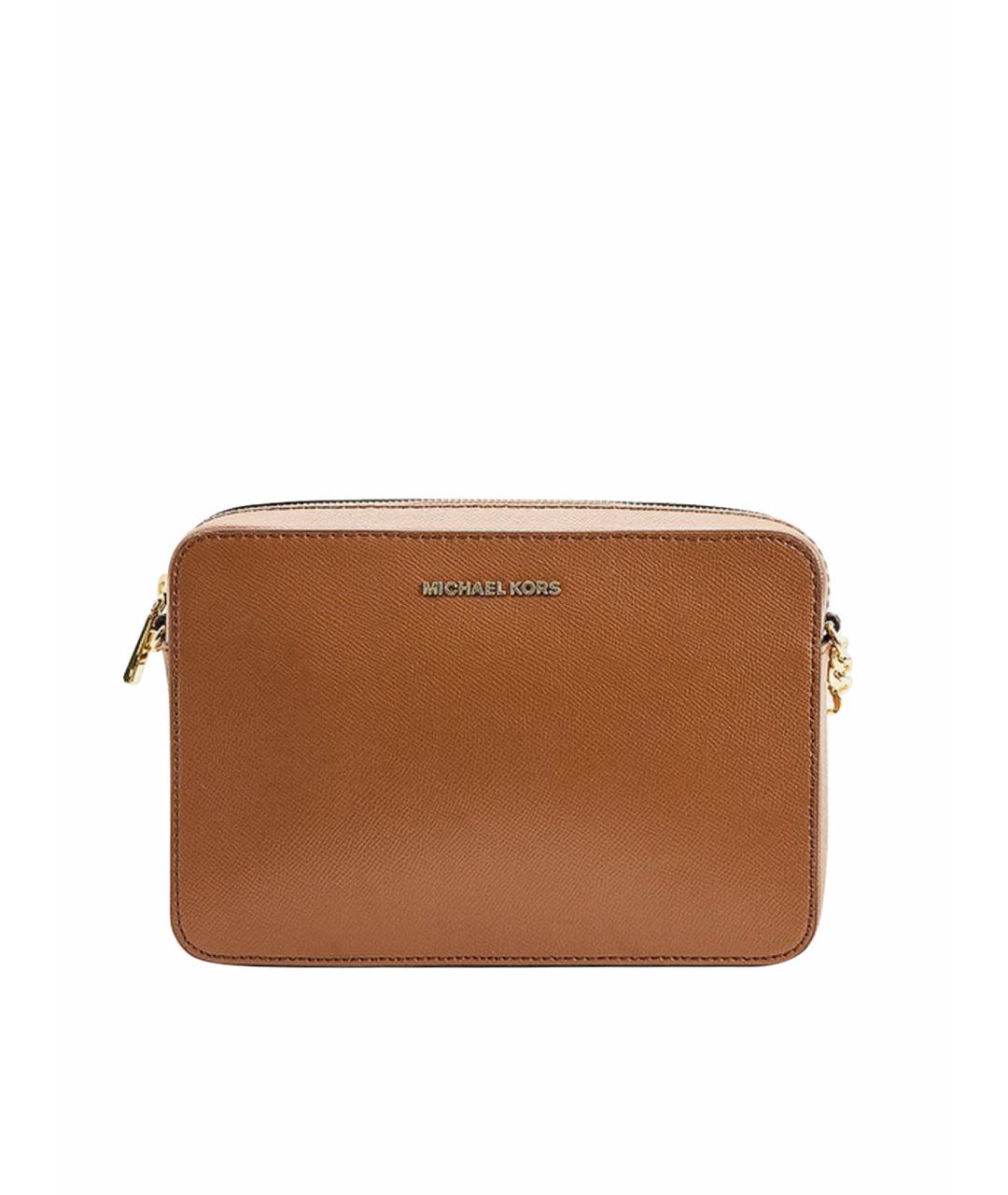 MICHAEL KORS Коричневая кожаная сумка через плечо, фото 1