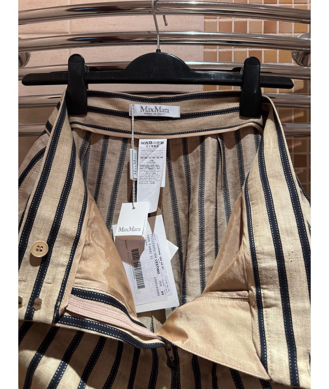 MAX MARA Бежевый льняной костюм с брюками, фото 4