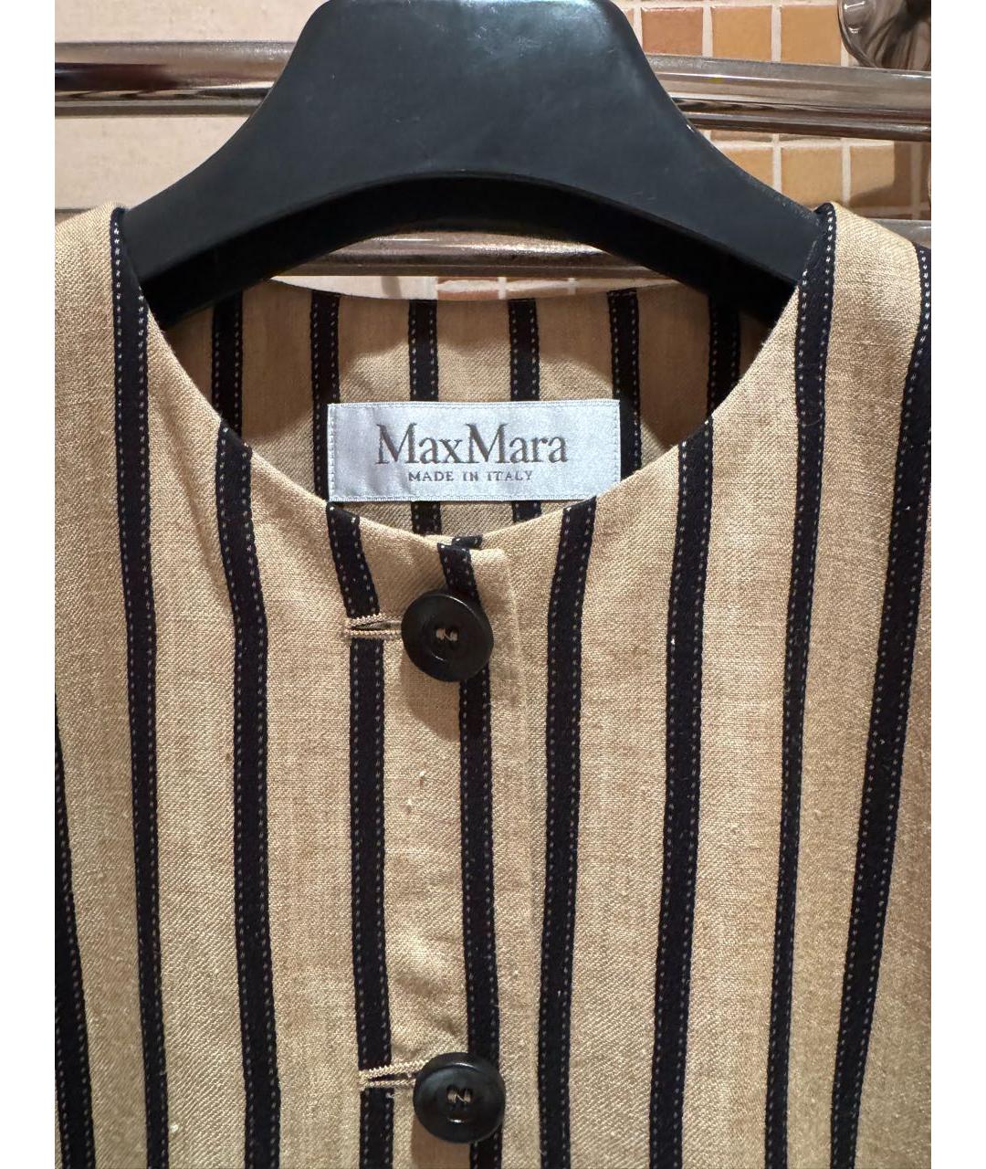 MAX MARA Бежевый льняной костюм с брюками, фото 3