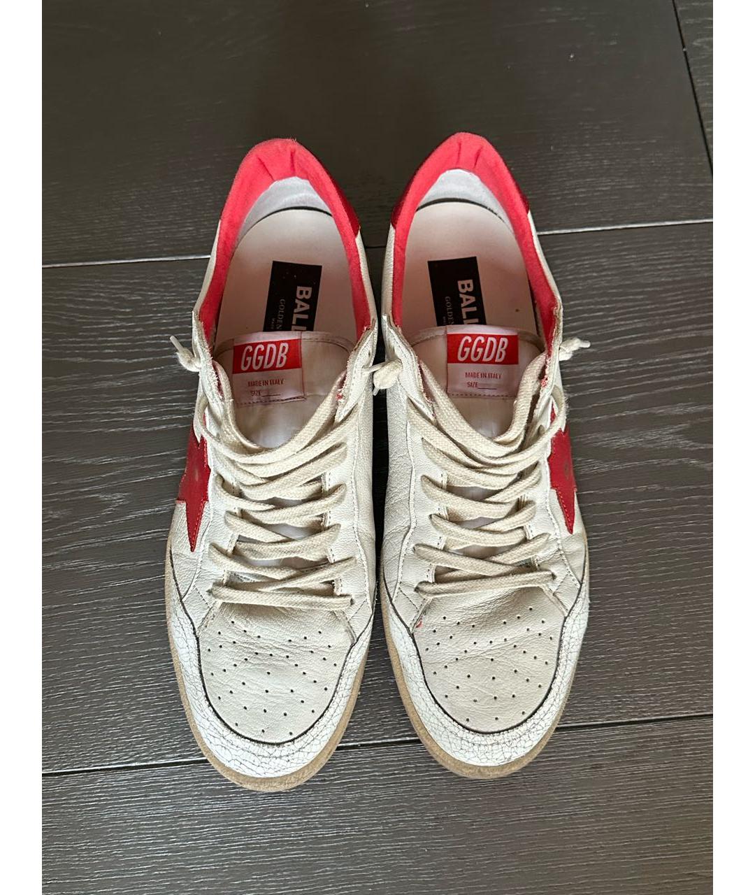 GOLDEN GOOSE DELUXE BRAND Белые кожаные низкие кроссовки / кеды, фото 2