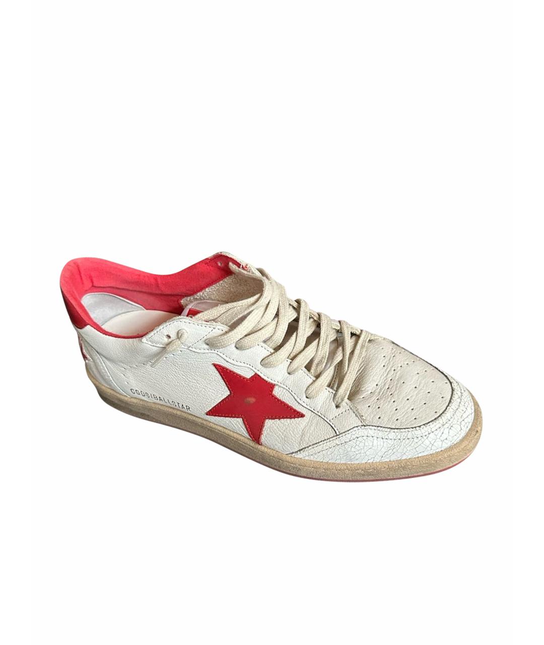 GOLDEN GOOSE DELUXE BRAND Белые кожаные низкие кроссовки / кеды, фото 1