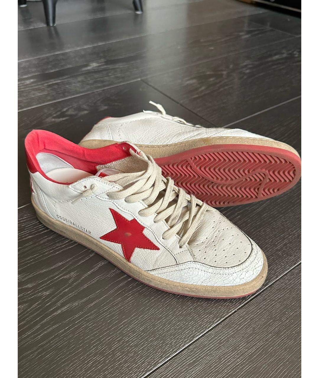 GOLDEN GOOSE DELUXE BRAND Белые кожаные низкие кроссовки / кеды, фото 4