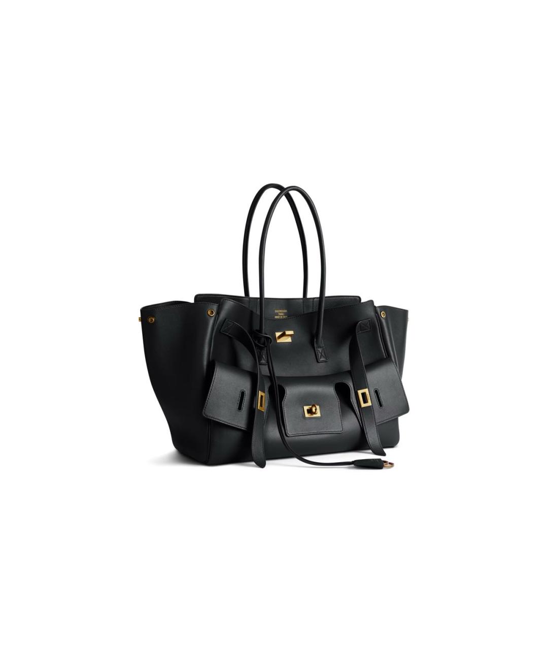 BALENCIAGA Черная кожаная сумка с короткими ручками, фото 2