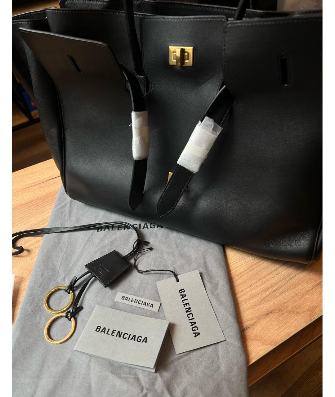 BALENCIAGA Черная кожаная сумка с короткими ручками, фото 6