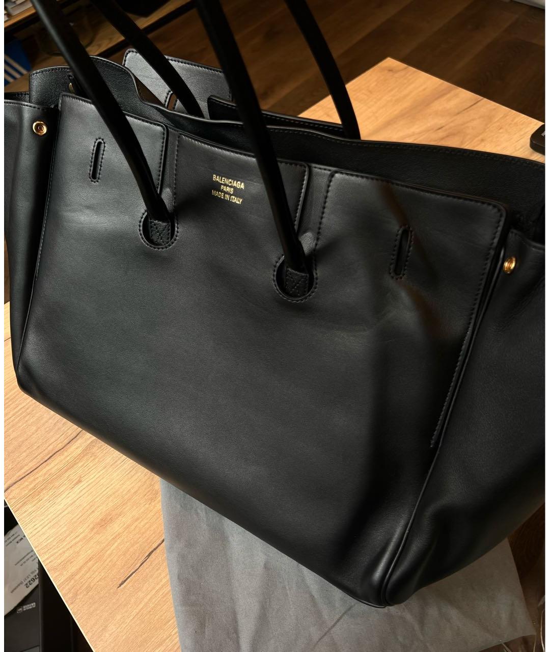 BALENCIAGA Черная кожаная сумка с короткими ручками, фото 7