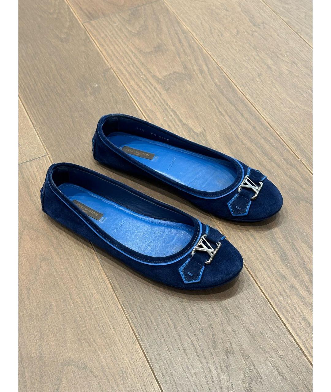 LOUIS VUITTON Темно-синие замшевые балетки, фото 2